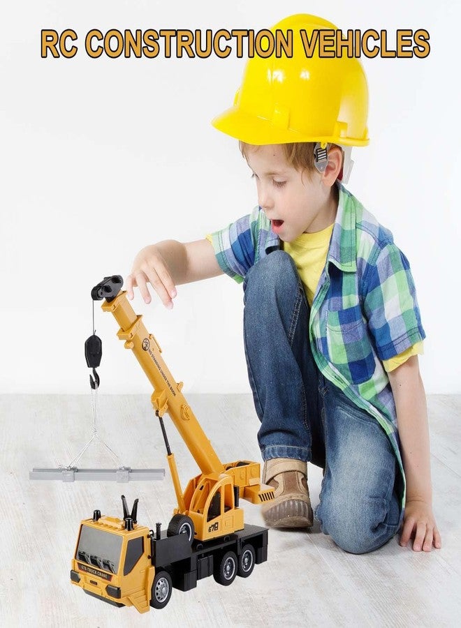 SNACKTANT Remote Control Crane Truck Toy for Boys - 2.4G Large RC Crane Truck with Light & Sound, 6 Channel Construction Toy with 2 Batteries, Tractor Toy Birthday for Kids 3-8 Years Old - Image 4